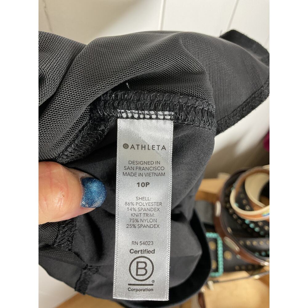 Athleta Women's Attitude Pant in Black Ruched Seams Unlined Jogger Style 10P - Picture 10 of 16